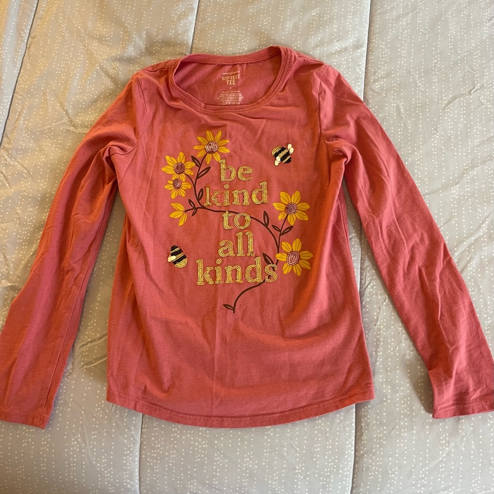 Girl, T Long sleeve, Size 8, orange color